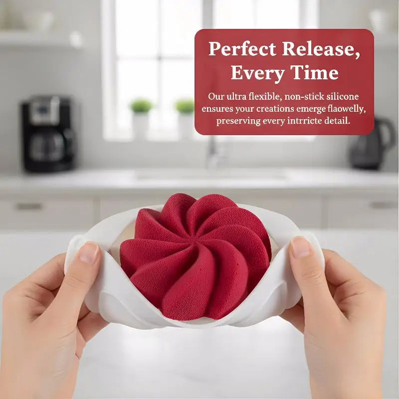 Fan-shaped Flower Silicone Molds Pudding Chocolate Mousse Mould Pastry Baking Pan Cake Decorating Tools Kitchen Bakeware Oasis Select