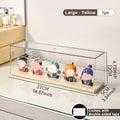 Transparent doll display cabinet, dust-proof storage box for collectibles, doll and doll display rack, stackable storage box Oasis Select Large - Yellow