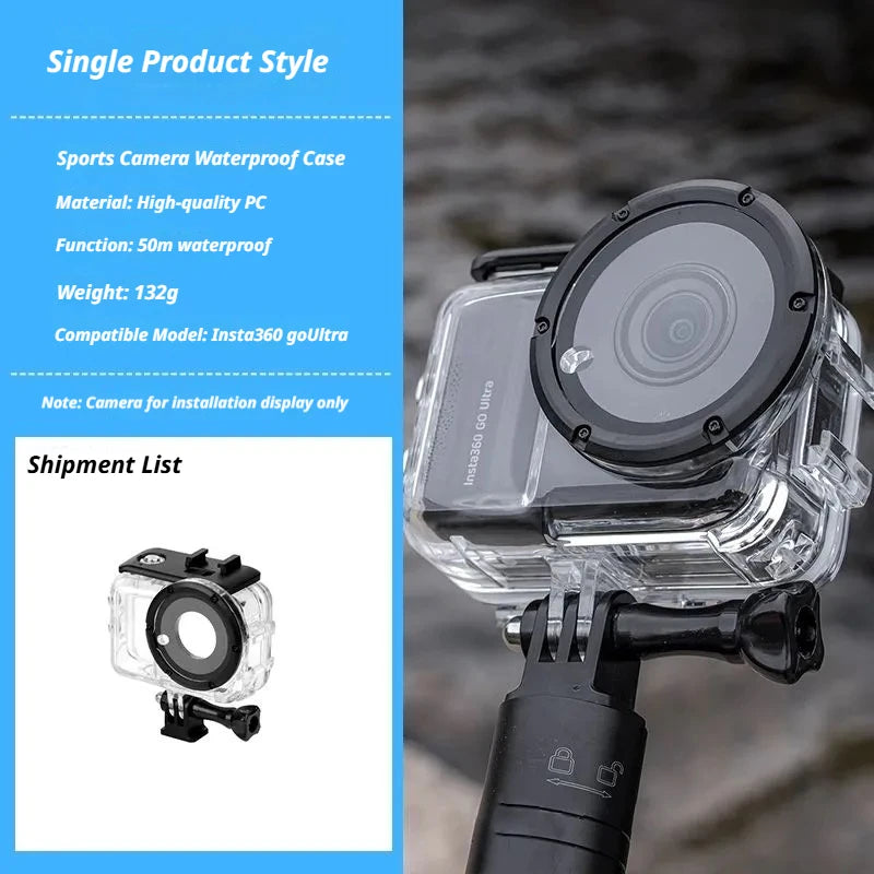 50m Waterproof Dive Case for Insta360 GO Ultra | Protective Shell