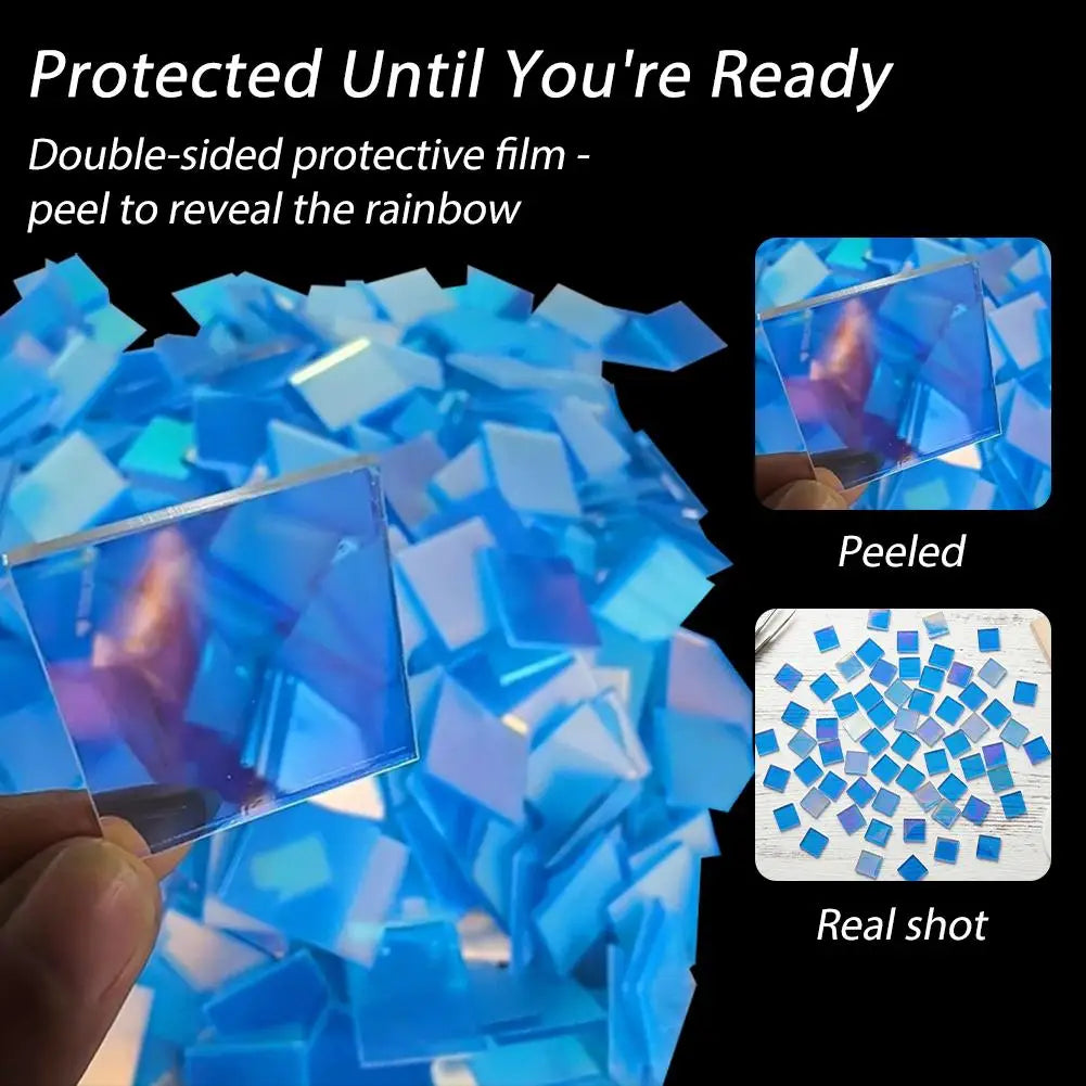 Mini Holographic Acrylic Blocks 100–300pcs | DIY Wall Art Tiles