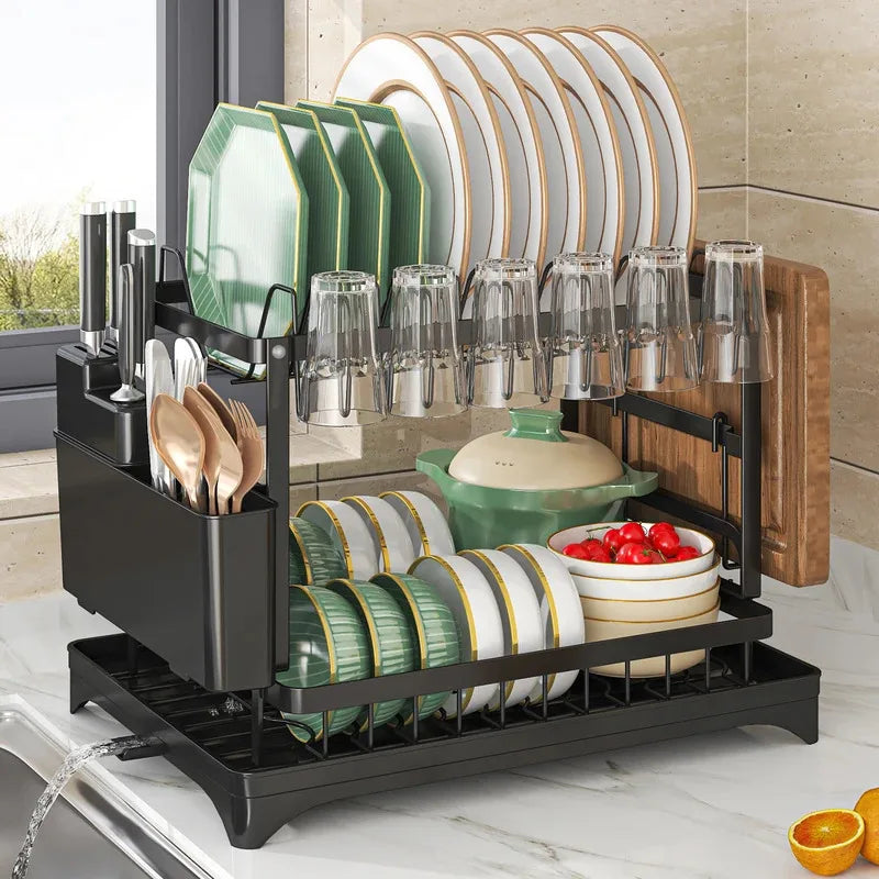 Stainless Steel Dish Rack | Hygienic & Residue-Free Drying | Premium Carbon Steel Construction | Space-Saving Kitchen Organizer Oasis Select
