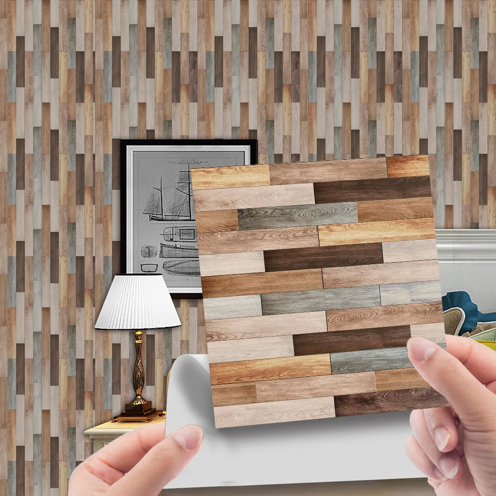 Imitation wood grain texture tiles pasted antique self-adhesive tiles pasted retro wall stickers can be removed Oasis Select WDT003 15cm x 15cm 20pcs