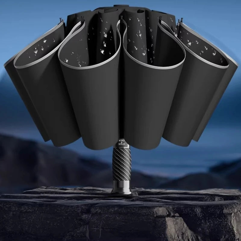 Fully Automatic Reverse Umbrella Thickened and Reinforced for Men and Women Sun Protection and Rainproof Windproof Umbrella Oasis Select