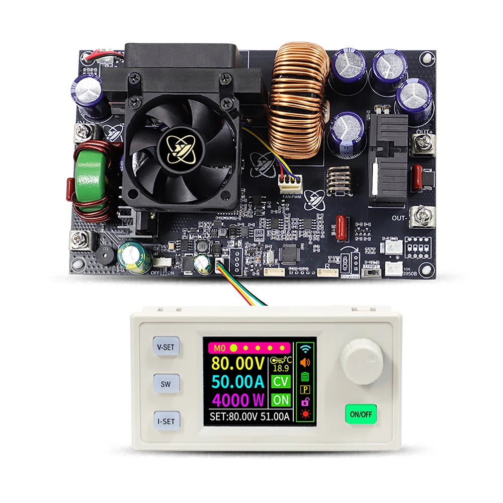 XY8050S CNC DC Adjustable Step-Down Power Supply Module 50A/4000W Constant Voltage Current Module Input Voltage DC12-140V Oasis Select With Screen
