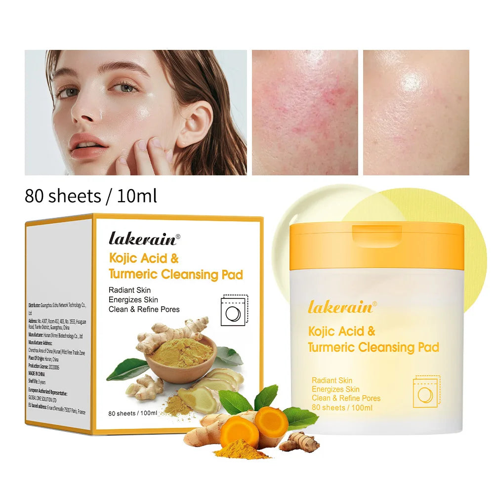 Turmeric & Kojic Acid Exfoliating Cleansing Pads – 80 Pack Exfoliating Cleansing Pads Oasis Select 80pcs