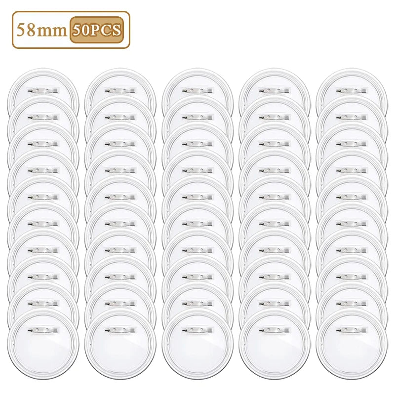 10/30/50PCS Acrylic Badge Pins with Snap Closure Reusable Transparent Pins for DIY Crafts Photo Walls and Custom Buttons