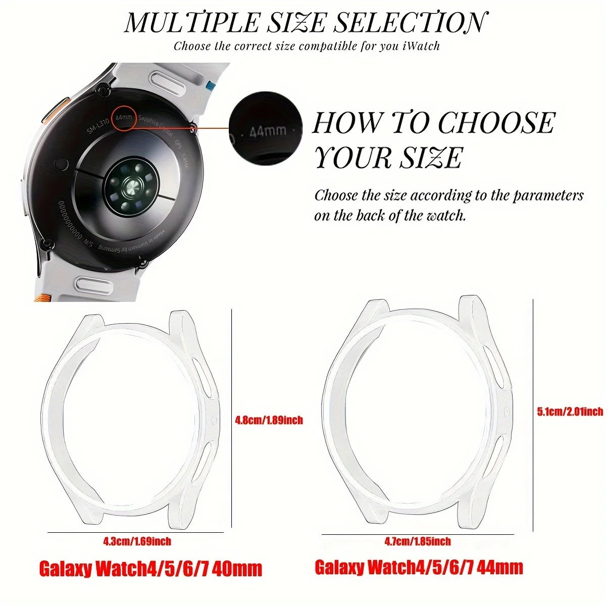 PC Case for Samsung Galaxy Watch 7 40mm 44mm Hollow Bumper Smartwatch Case Oasis Select