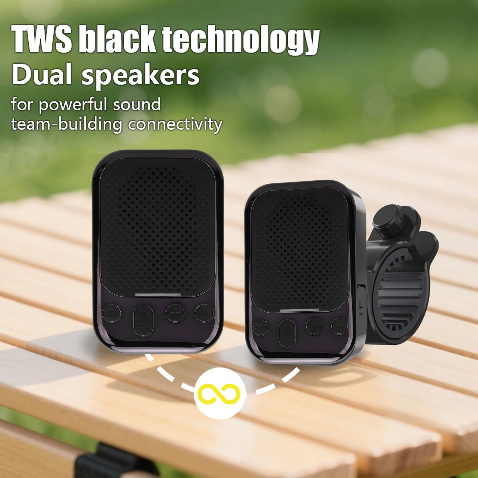 Wearable Bluetooth Speaker IPX7 Water Proof FM Wireless Traveling Bike Handlebar Speaker Clamp On Magnetic Mount for Cycling Oasis Select