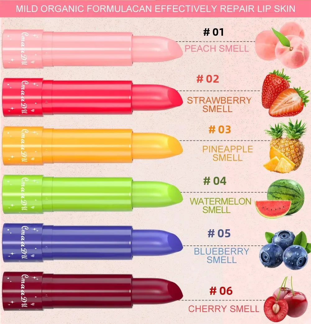 CmaaDu 6-Color Long-Lasting Moisturize Lip Gloss Waterproof Liquid Lipstick Set - Fruity，Color Changes As the Temperature Rises Oasis Select