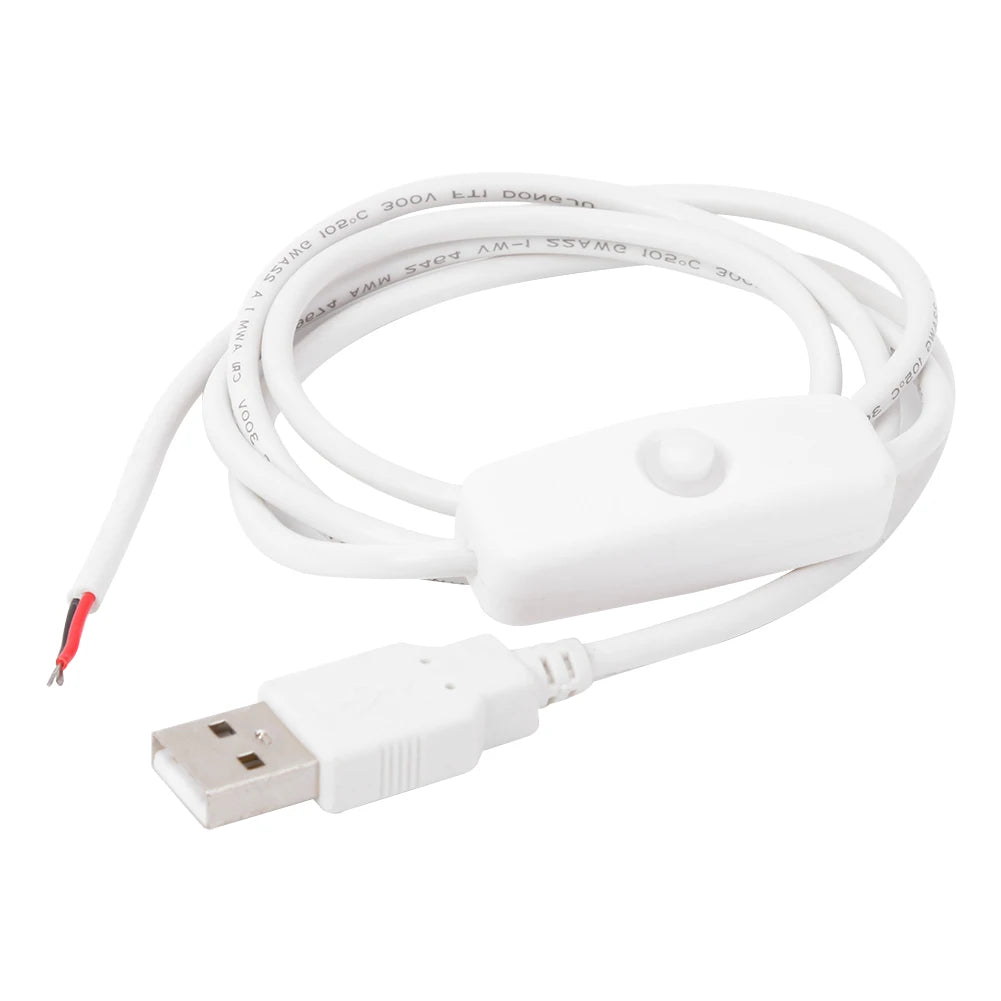 1m 5V USB Power Supply Cable Replacement 2 Pin USB 2.0 Male Cord Extension DIY with Switch for Light Oasis Select China Mainland