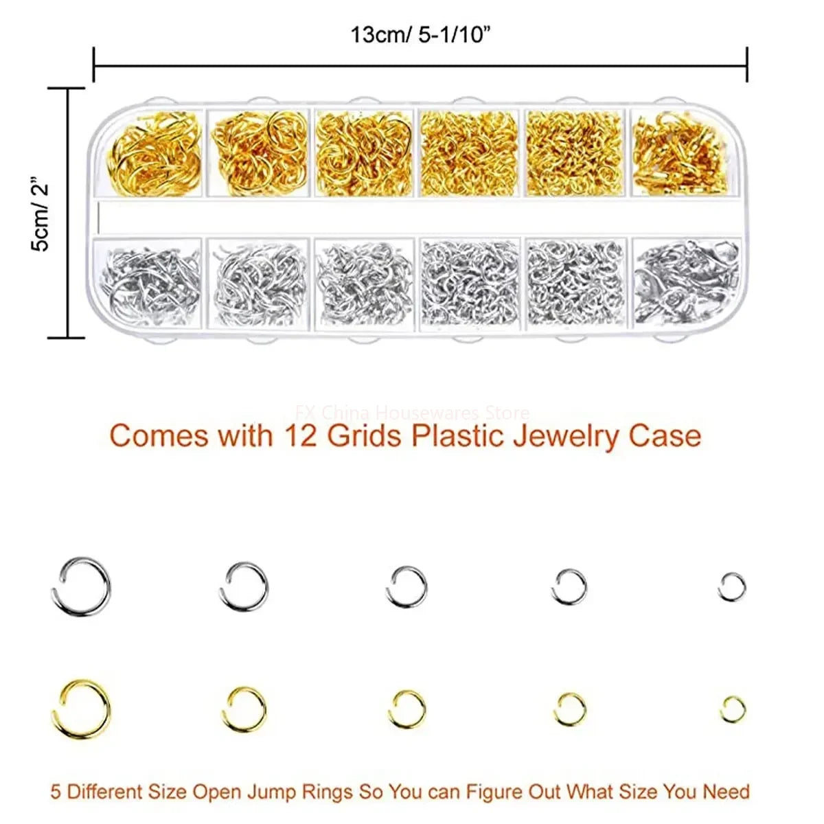 About 1200pcs Gold & Silver Jump Rings with Lobster Clasps + Pliers - DIY Jewelry Making Kit for Necklaces & Earrings Oasis Select
