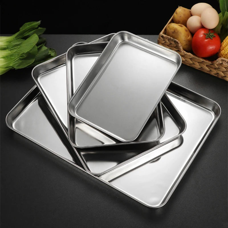 Stainless Steel Baking Tray Set with Removable Cooling Rack Non-stick BBQ Pan Tray Plate for Oven Brownie Cooking And Roasting Oasis Select