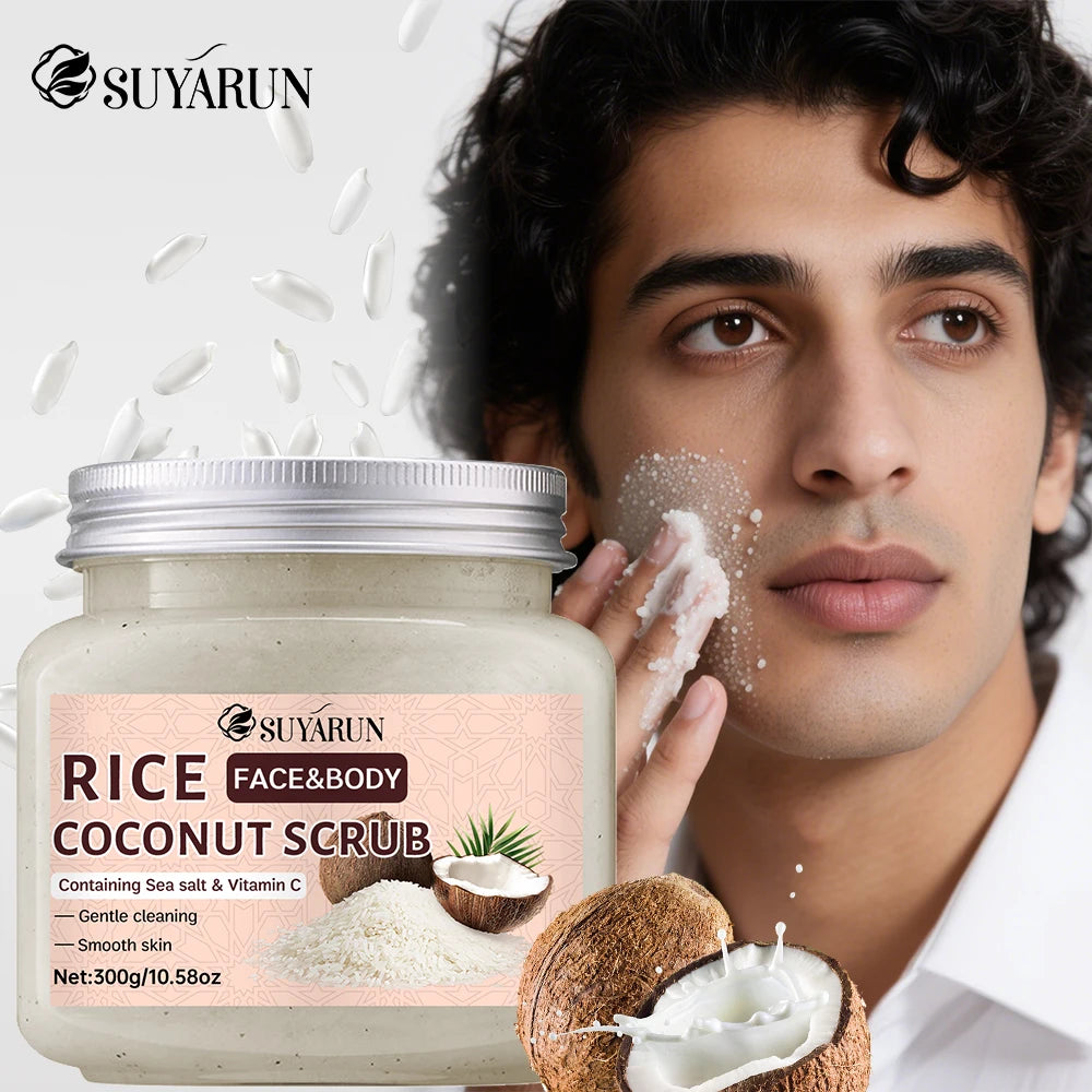 SUYARUN Rice & Coconut Exfoliating Scrub – Vegan, Sulfate-Free Exfoliating Body Scrub Oasis Select