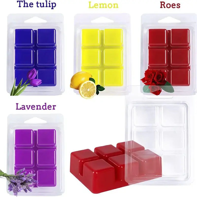 LIKE WISH 30Pcs Wax Melt Container Clamshell Packaging Mold Box 6 Cavity Clear Plastic Cube Tray Wax Melt Clamshells Molds Squar Oasis Select