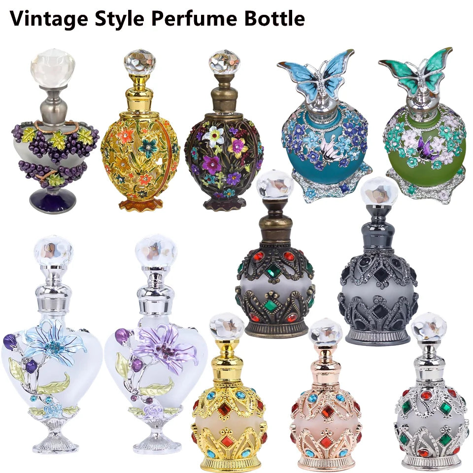 Crystal Vintage Style Perfume Bottle Refillable Perfume Atomizer Perfume Dispensers For Beauty Salon Arab Style Oasis Select