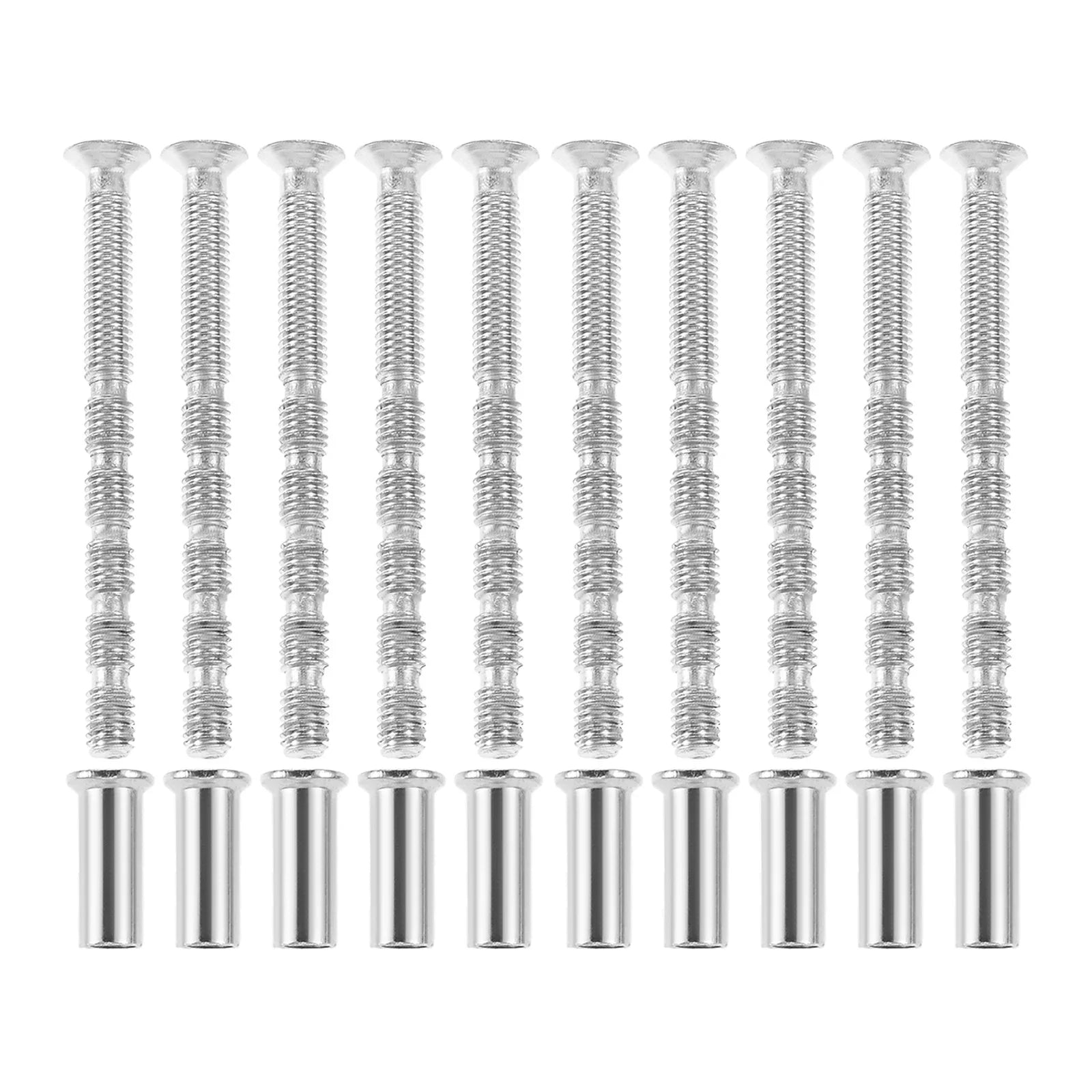 10 Sets Iron Cuttable Bamboo Screws Suitable for Furniture Hardware Door Handles,rosettes and Eye Bolts M5*60mm and Nuts M5*17mm Oasis Select