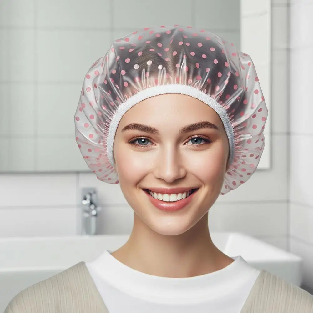 Waterproof Reusable Shower Cap for Women – Elastic Spa Bath Hat Shower Cap Oasis Select