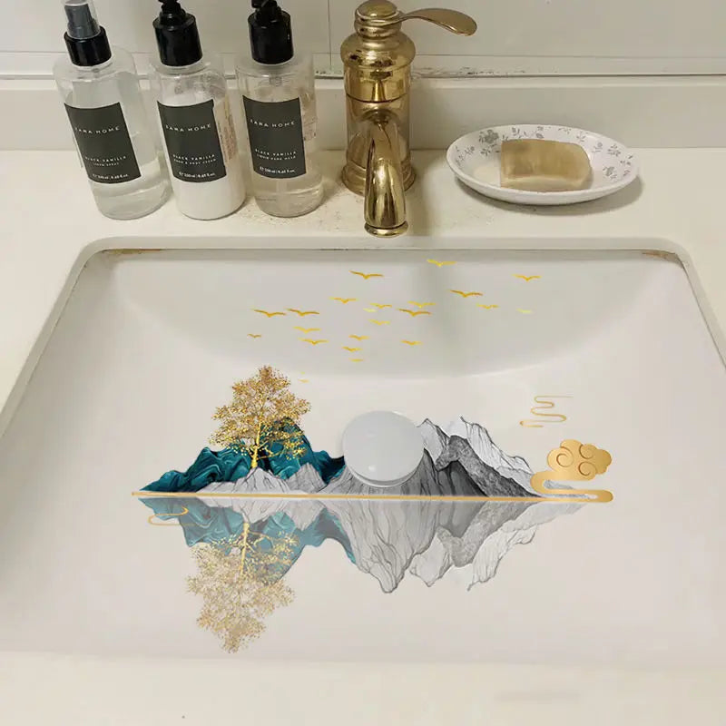 Toilet toilet sink tile stickers Waterproof wallpaper self-adhesive decorative painting shade refurbished stickers Oasis Select