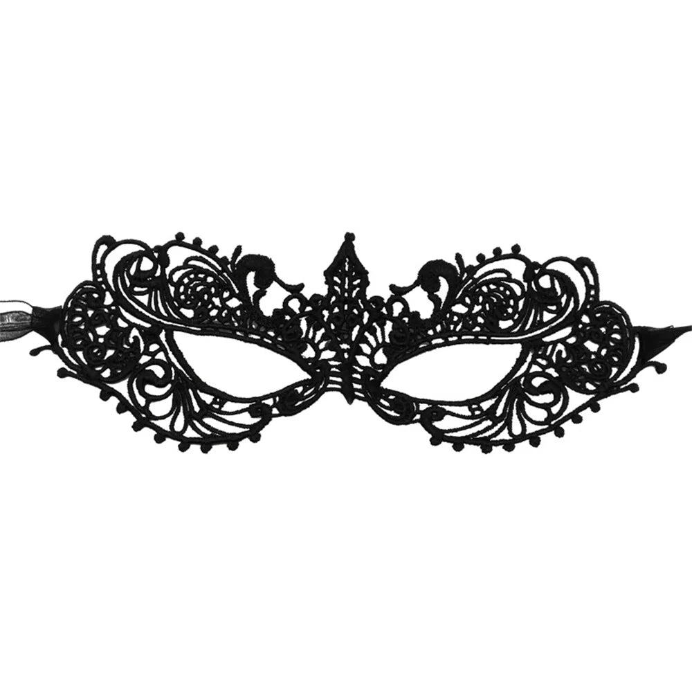 Women Sexy Hollow Lace Masquerad Face Mask with Ribbon Princess Party Mardi Gras Cosplay Prom Props Costume Nightclub Eye Mask Oasis Select