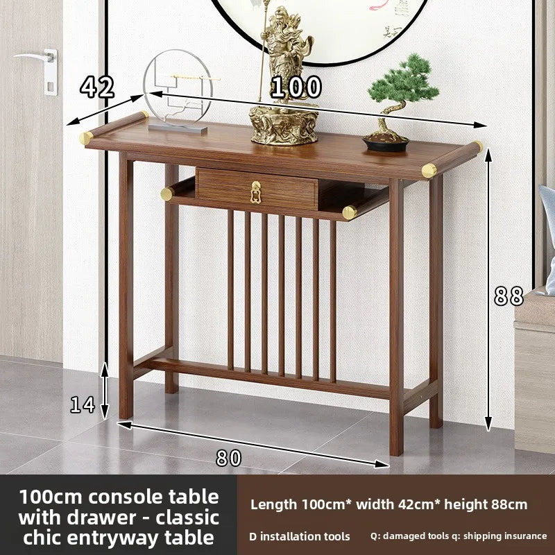 New Chinese-style table, end view table, table case, Zen-style foyer Buddhist table, end view table, porch cabinet, narrow style Oasis Select 100Cm with