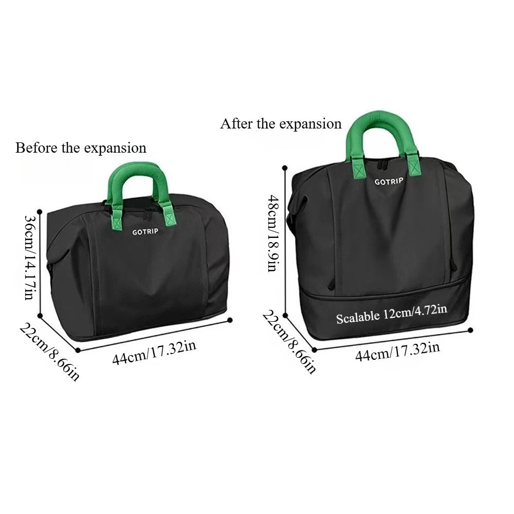 Expandable Oxford Cloth Duffel Bag, Water Resistant Large Capacity Travel Bag with Detachable Shoulder Strap Oasis Select
