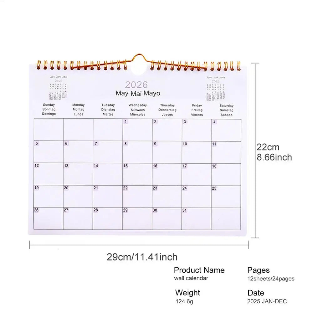 Calendar 2025 20252026 Calendar Planner Multilingual Coil Planner Agenda Organizer Scheduling For Home Office School Classroom Oasis Select Horizontal version