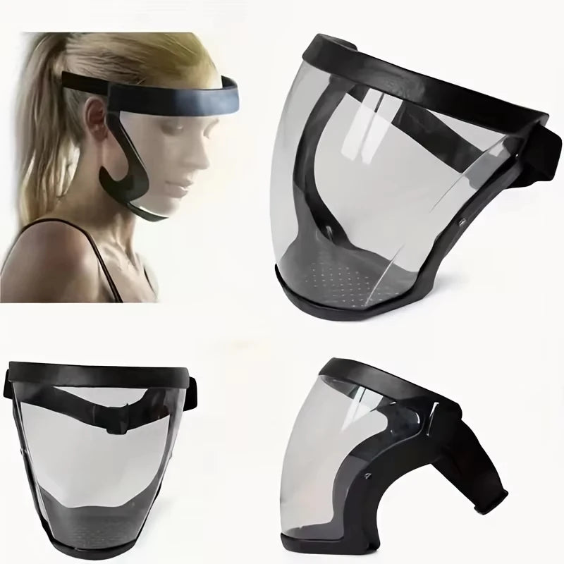 Full-Face Transparent Protection Mask with Adjustable Buckle - Reusable and Heat-Resistant Facial Shield for Safety in Work, Out Oasis Select