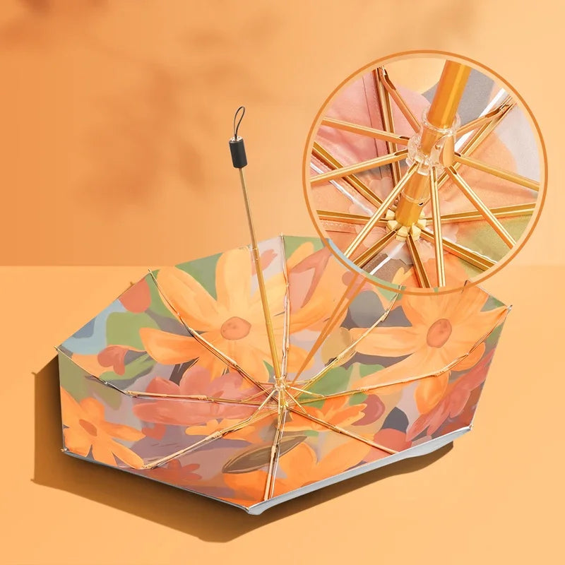Dual Purpose UV Protection Umbrella Folding Sun Protection Umbrella Upf50+ Double Retro Sunshade Oasis Select
