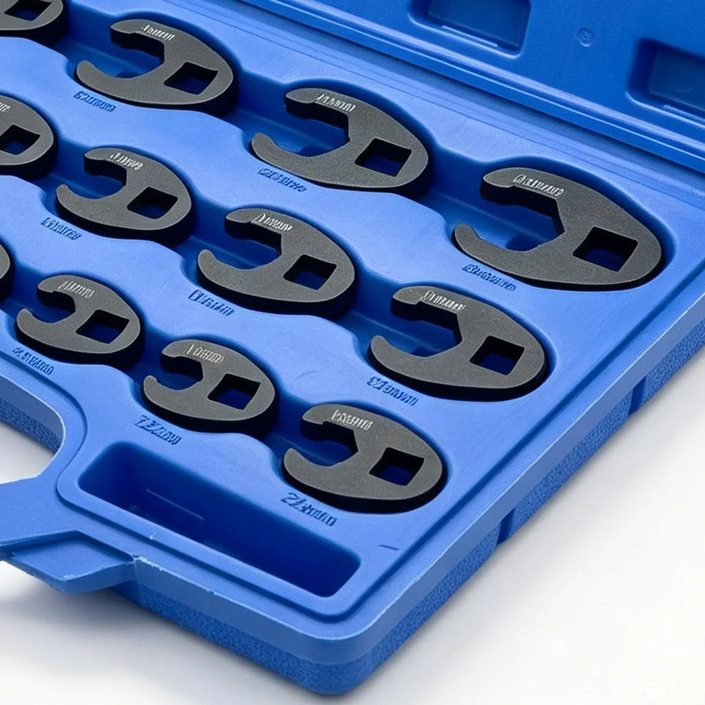 15Pcs Crowfoot Wrench Set 8mm to 32mm Carbon Steel Crowfoot Flare Nut Wrench Set for Extension Bars Ratchet Wrenches Oasis Select