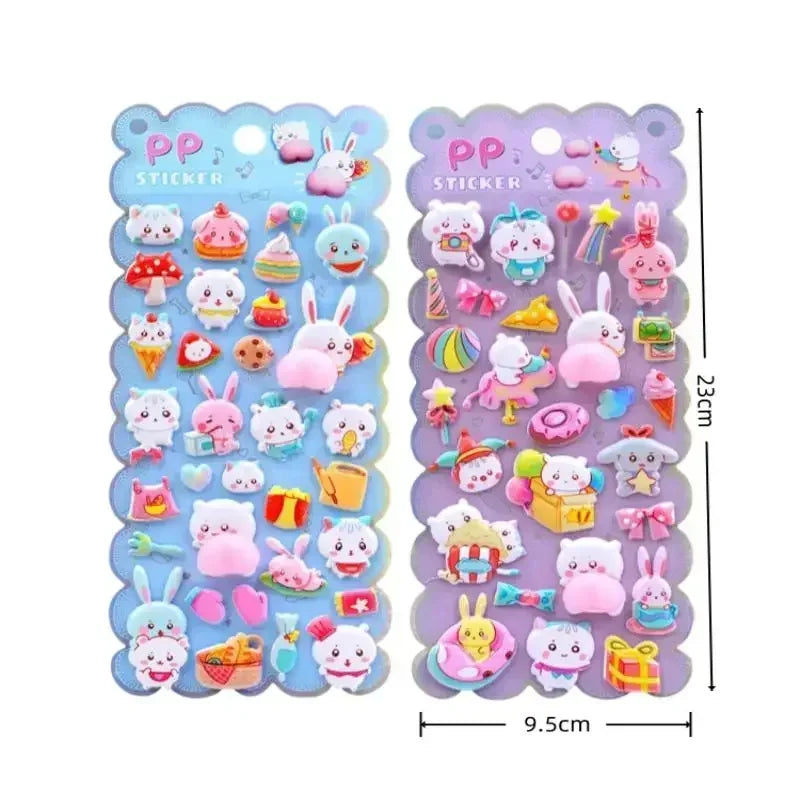 1Pcs Cartoon Animals Soft Puffy Butt 3D Stickers DIY Scrapbooking Journal Phone Case Decoration Sticker School Office Supplies Oasis Select