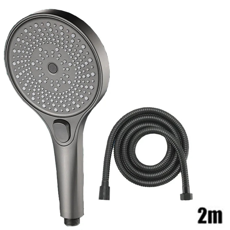 Large screen showerhead 3-speed mode portable shower shower accessories showers for bathroom items knobs full heads set parts Oasis Select Grey suit C