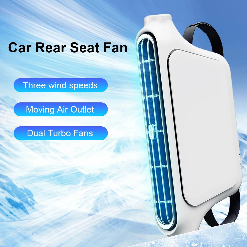 ﻿ Portable Car Seat Fan 3 Speeds Adjustable Car Rear Backrest Fan Electric Fan 5V/2A Air Conditioner Car Interior Accessories Oasis Select