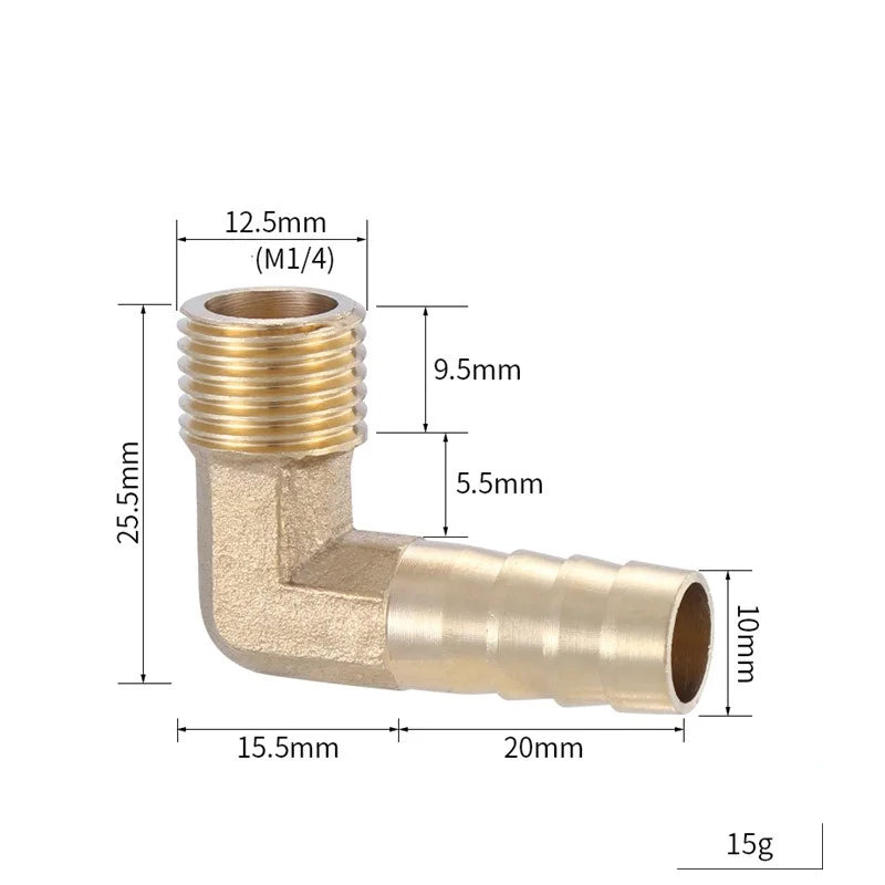 Brass Hose Fitting 4mm-19mm Barb Tail 1/8" 1/4" 1/2" 3/8" BSP Female Thread Copper Connector Joint Coupler Adapter Oasis Select 2cent male 10MM