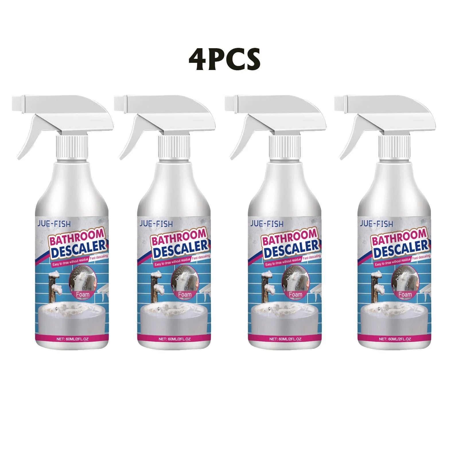 Jue Fish Bathroom Cleaner Powerful Cleaning Remove stubborn stains Fast Acting No Residue Multi Purpose Household Stain Remover Oasis Select 4PCS