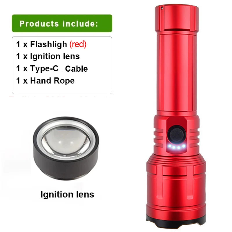 ZHIYU 3-in-1 Rechargeable Flashlight, Lighter & Power Bank 1200LM