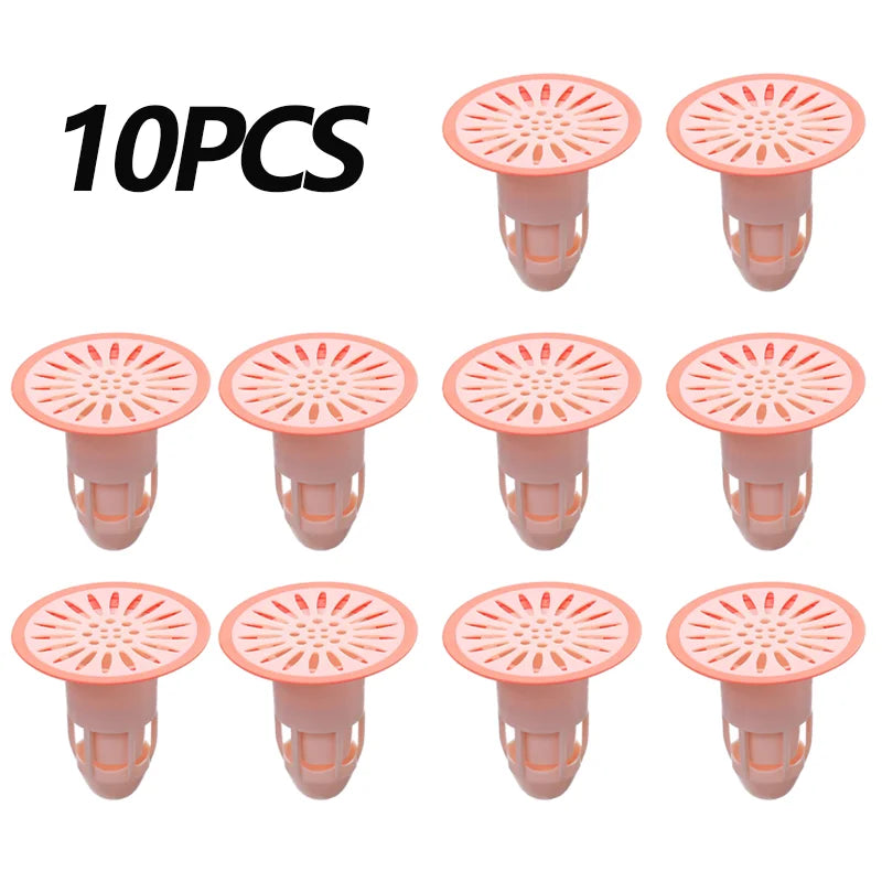 floor drain deodorizer sewer deodorizer gag catcher bathroom sewer filter anti-bug cockroach bathroom toilet sealing plug cover Oasis Select Pink 10PCS