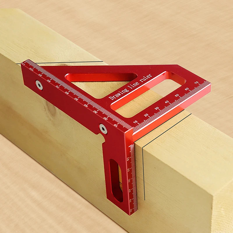 Aluminum Alloy Miter Triangle Ruler Woodworking Square Protractor High Precision Layout Measuring Tool for Engineer Carpenter Oasis Select