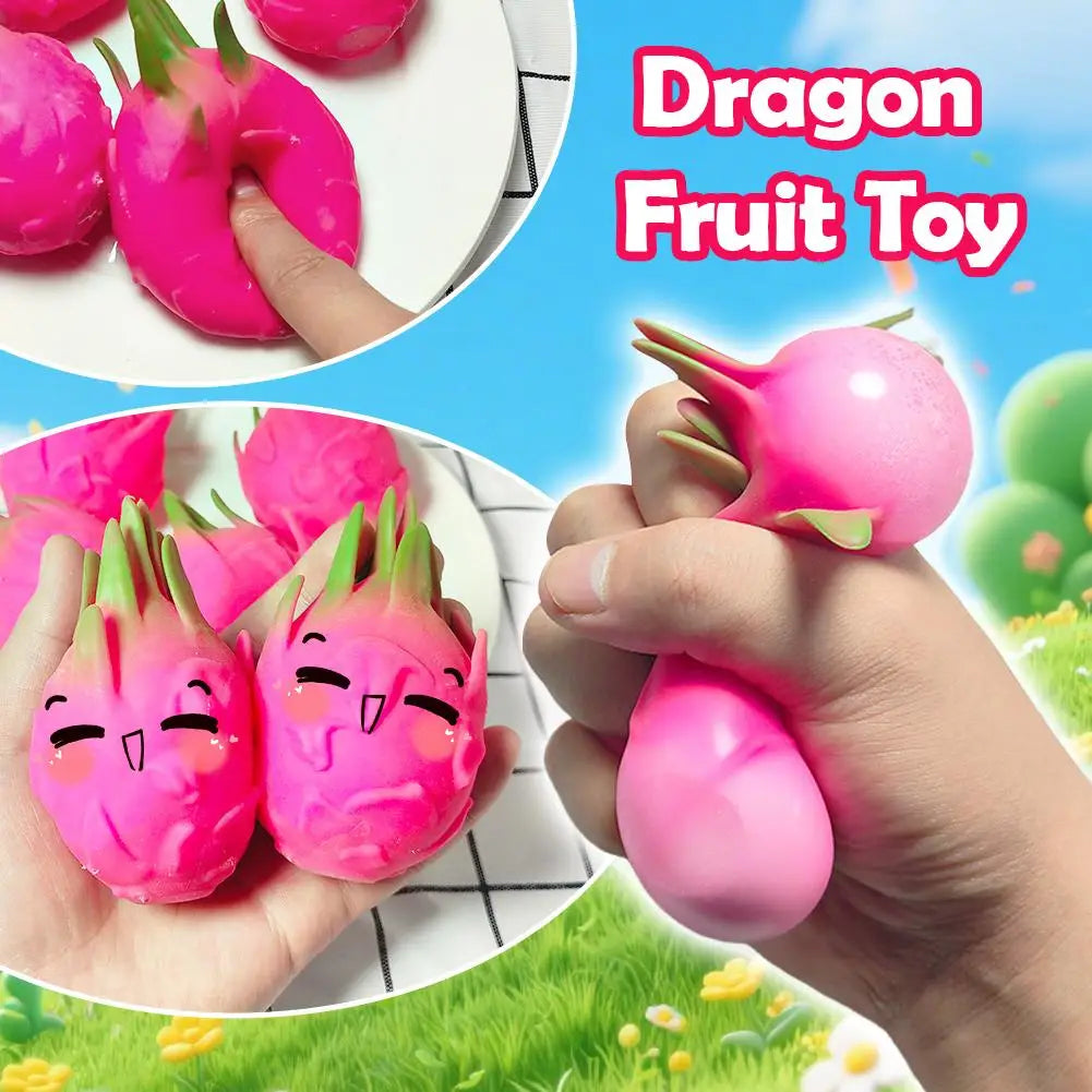 Funny Decompression Squeeze Ball Pitaya Shape Stress Relief Toy Simulation Fruit Sensory Fidget Toy For Gift Oasis Select
