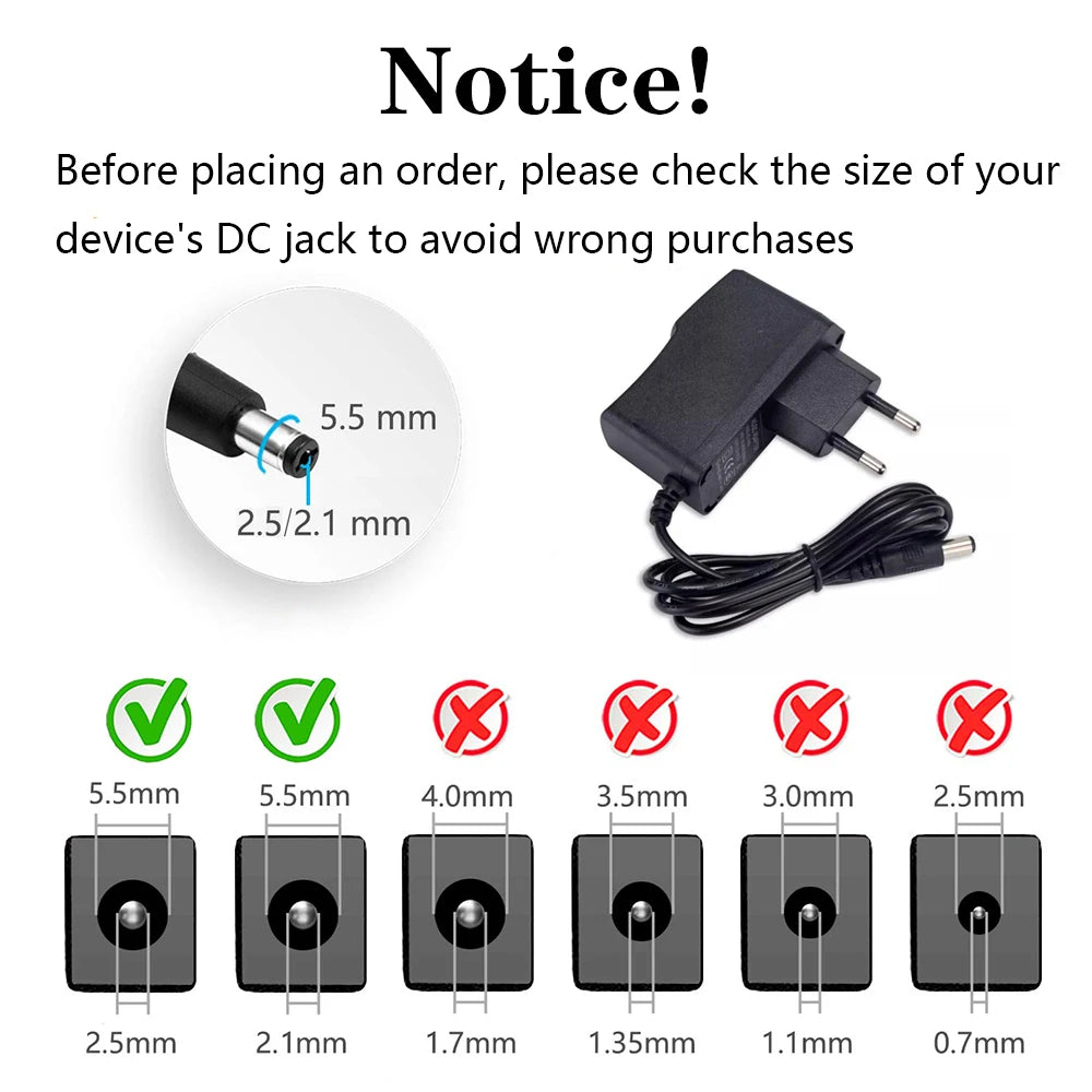 AC 110-240V DC12V Power Supply Adapter 5V 6V 9V 13V 24V 12V 1A 2A 3A Universal Power Supply Charger Adapter For LED Light Strips Oasis Select