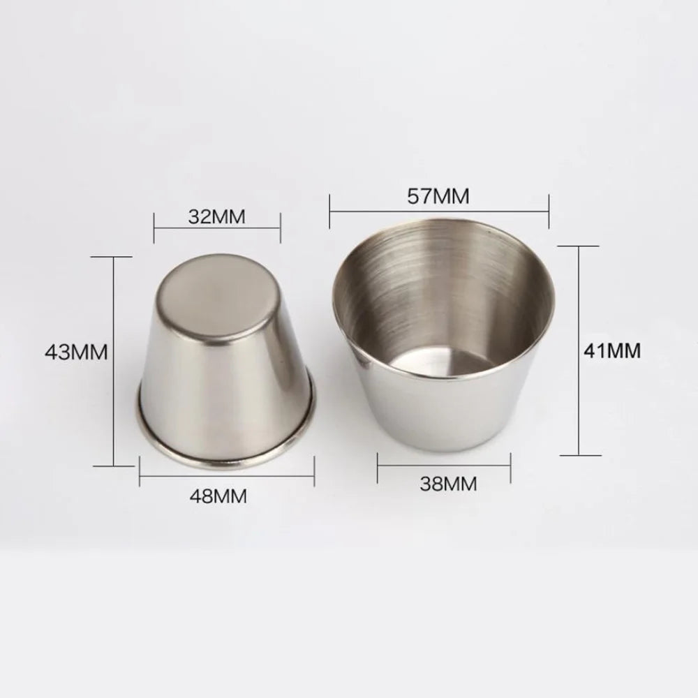 45/70ml Stainless Steel Sauce Cups Hot Pot Dipping Bowl Small Sauce Cup Seasoning Dish Saucer Appetizer Plates Sauce Container Oasis Select