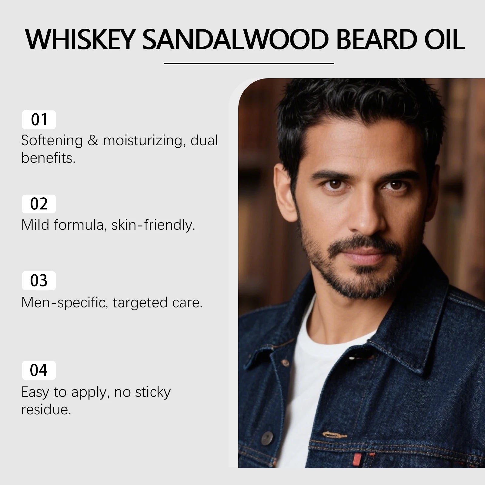 Rosemary Beard Care Essential Oil for Men's Thick Soft Smooth Nutritious Beard Oil Beard CareSoftening Styling Non-Greasy Oasis Select