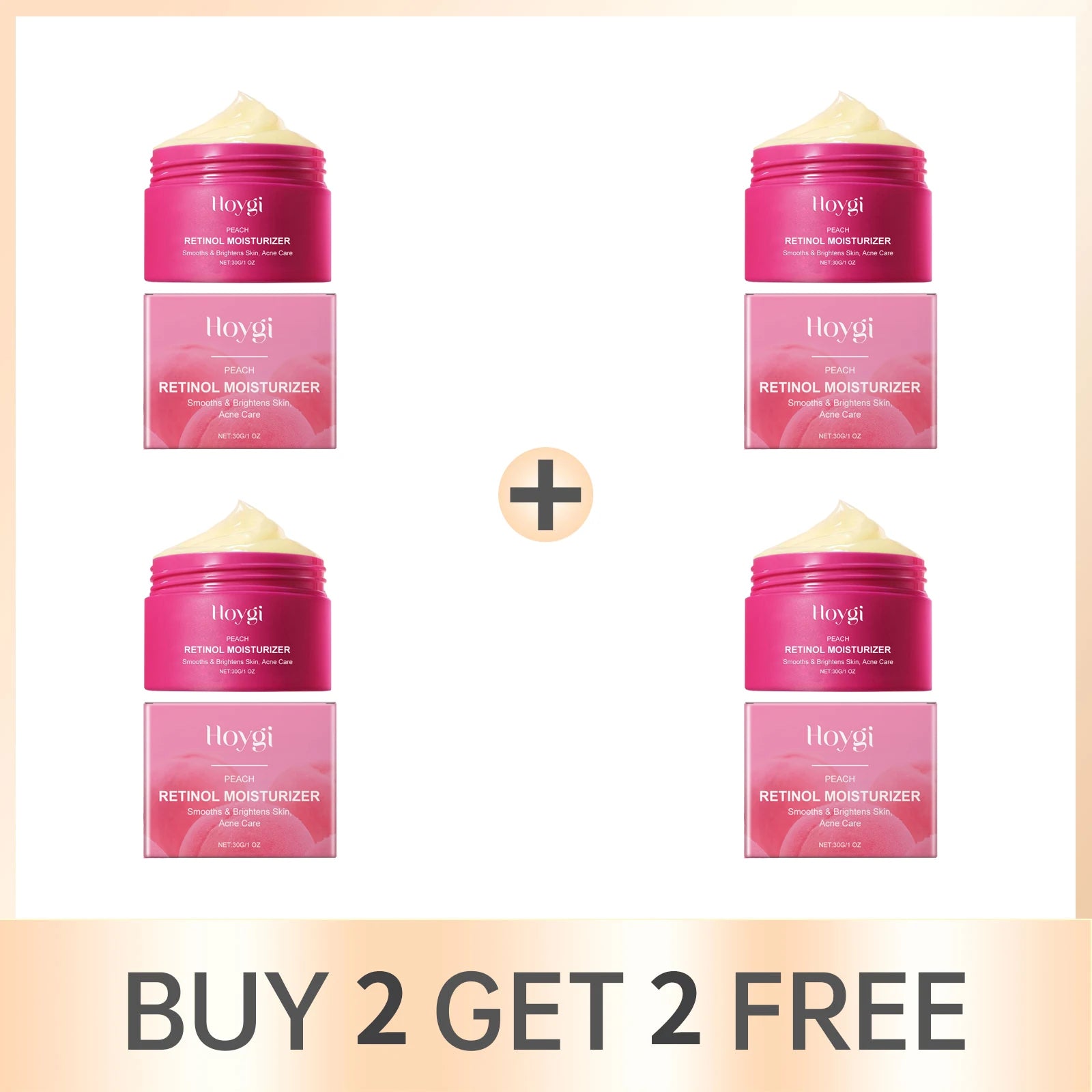 Peach Retinol Cream – Brightening, Anti-Acne & Moisturizer 30g Retinol Face Cream Oasis Select Buy 2 Get 2 Free