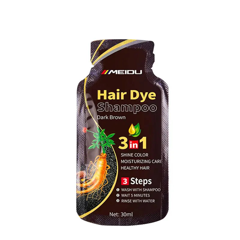 Meidu 3-in-1 Hair Dye Shampoo – Instant Gray to Black, 30ml Hair Dye Shampoo Oasis Select Dark brown 30ml