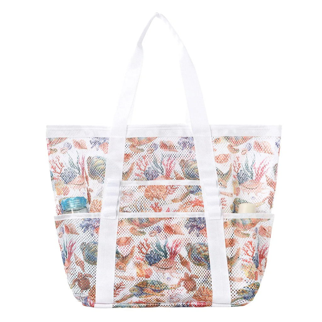 Mesh Beach Tote Bag | Large Multi-Pocket Pool & Travel Bag
