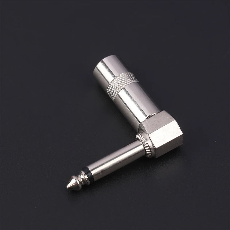 Metal 6.35mm Plug Right Angle Male Mono Plug L-Shape Audio Connector For Guitar Audio 1/4" 6.35 90 Degree Jack Solder Connector Oasis Select