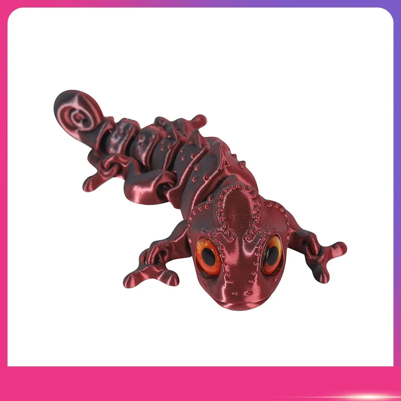 3D Printed Chameleon Figure – Movable Joints & Realistic Eyes Articulated Animal Figure Oasis Select Wine One Size