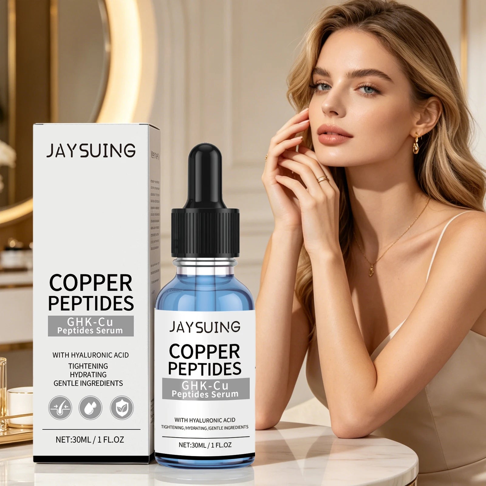 Copper Peptide & Hyaluronic Acid Face Serum – Firm & Brighten Face Serum Oasis Select