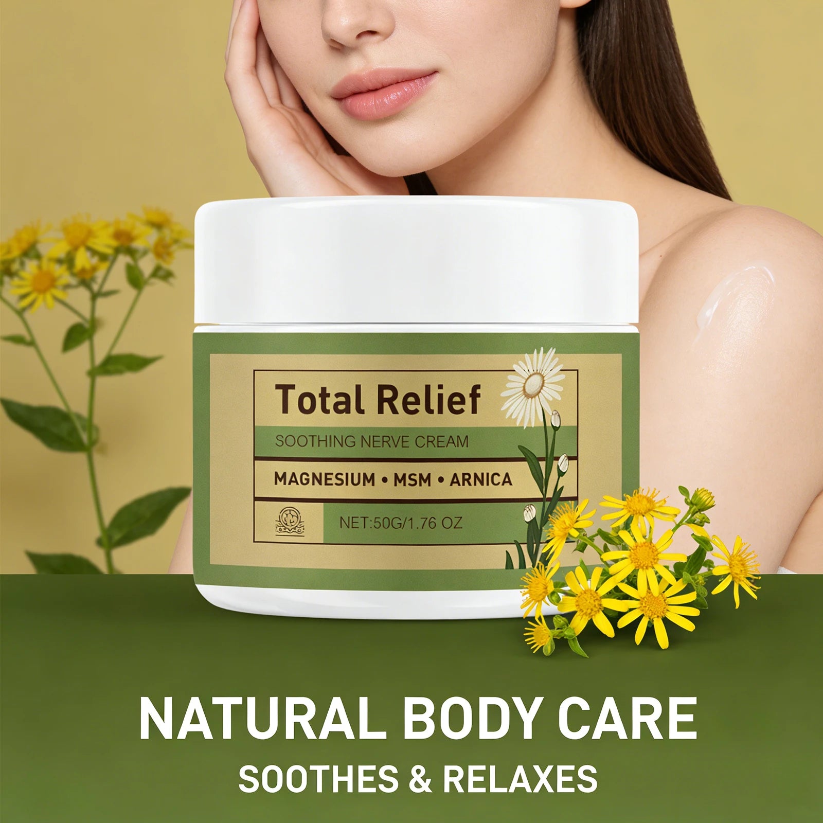 Magnesium Soothing Cream Nerves Relief Long-Lasting Hydration Prevent Drying Moisturizing Body Cream Oasis Select