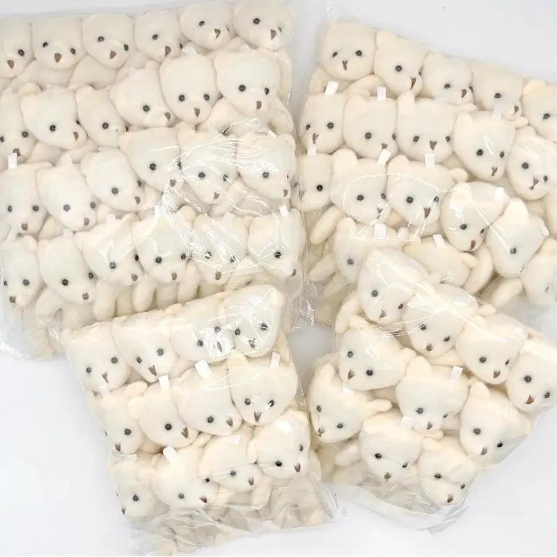 Mini Cartoon Plush Bear Dolls Set Handmade DIY Accessory for Girls Party Favor Gift Collection Oasis Select