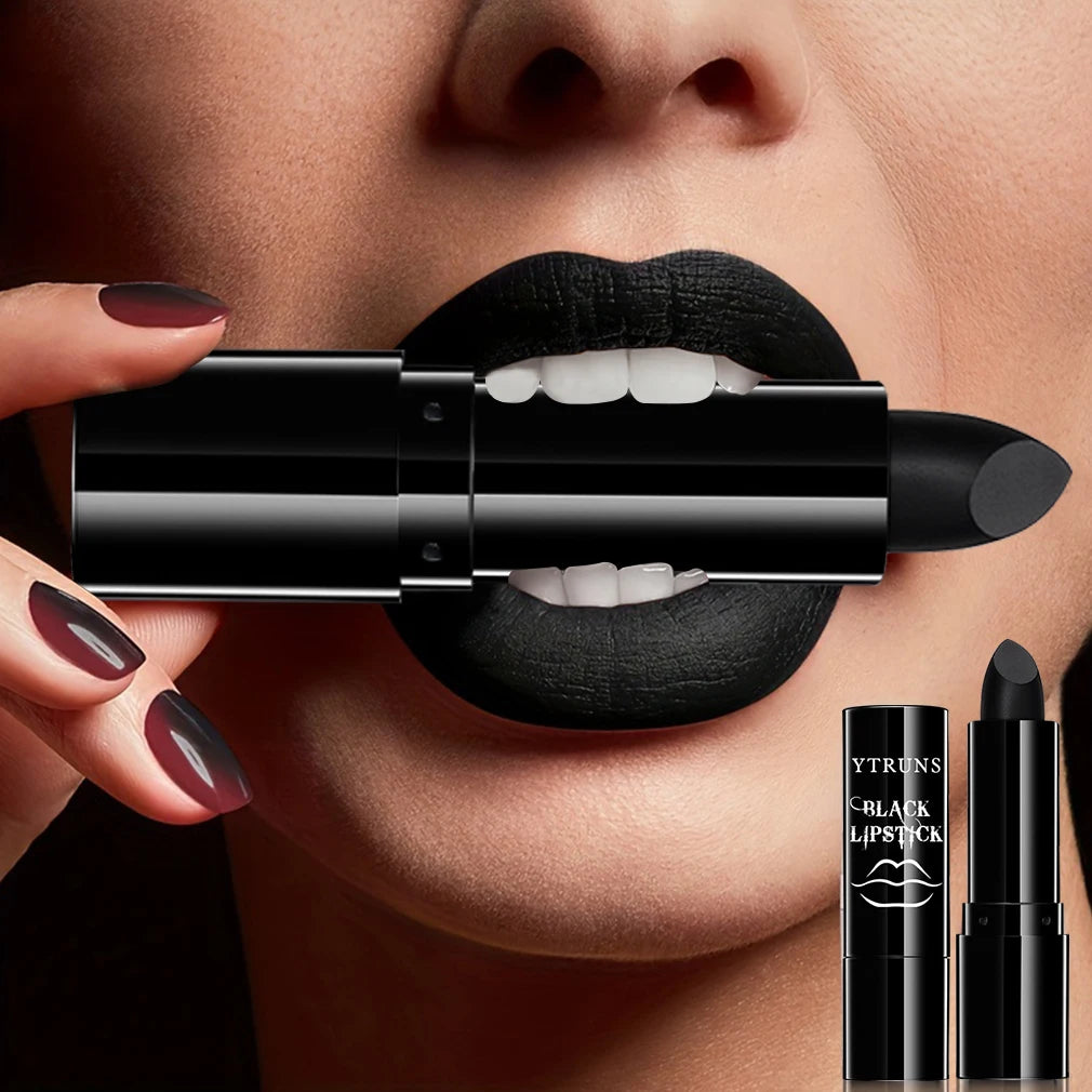 Matte Black Lipstick – Waterproof Long-Lasting Gothic Cosplay